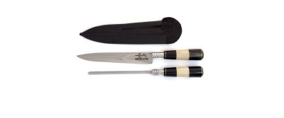 CONJ. 8” AÇO CAR. CB MISTO CHIFRE E OSSO TIPO SOLINGE NA BAINHA