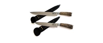 FACA 10” AÇO CARBONO 1070 CB CERVO NA BAINHA 26cm